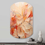 Minimalism Peach Flowers - Asymmetric Metal Wall Art