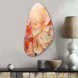 Minimalism Peach Flowers - Asymmetric Metal Wall Art