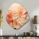 Minimalism Peach Flowers - Asymmetric Metal Wall Art