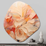 Minimalism Peach Flowers - Asymmetric Metal Wall Art