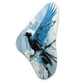 Blue Bird In Mix Of Colors - Asymmetric Metal Wall Art