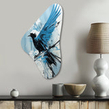 Blue Bird In Mix Of Colors - Asymmetric Metal Wall Art