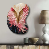 Pink And Gold Angel Wings - Asymmetric Metal Wall Art