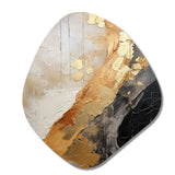 Minimalism Chrome Gold And Black Poteries - Asymmetric Metal Wall Art