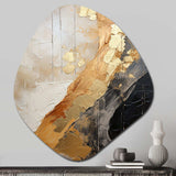 Minimalism Chrome Gold And Black Poteries - Asymmetric Metal Wall Art