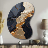 Minimalism Chrome Gold And Black Poteries II - Asymmetric Metal Wall Art