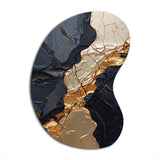 Minimalism Chrome Gold And Black Poteries II - Asymmetric Metal Wall Art