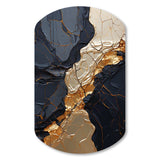 Minimalism Chrome Gold And Black Poteries II - Asymmetric Metal Wall Art