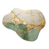 Green Gold Minimalism Poteries - Asymmetric Metal Wall Art