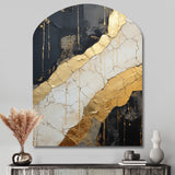 Black Gold Adorned Poteries V - Asymmetric Metal Wall Art