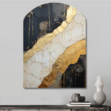 Black Gold Adorned Poteries V - Asymmetric Metal Wall Art