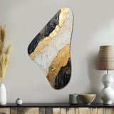 Black Gold Adorned Poteries V - Asymmetric Metal Wall Art