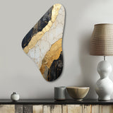 Black Gold Adorned Poteries V - Asymmetric Metal Wall Art