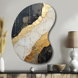 Black Gold Adorned Poteries V - Asymmetric Metal Wall Art