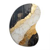 Black Gold Adorned Poteries V - Asymmetric Metal Wall Art