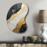 Black Gold Adorned Poteries V - Asymmetric Metal Wall Art