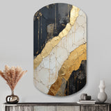 Black Gold Adorned Poteries V - Asymmetric Metal Wall Art