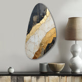 Black Gold Adorned Poteries V - Asymmetric Metal Wall Art