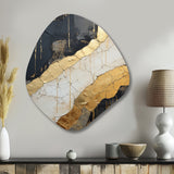 Black Gold Adorned Poteries V - Asymmetric Metal Wall Art