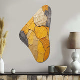 Minimalism Yellow Botanical Ceramics - Asymmetric Metal Wall Art