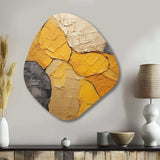 Minimalism Yellow Botanical Ceramics - Asymmetric Metal Wall Art