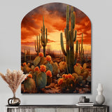 Copper Cactus In Nevada - Asymmetric Metal Wall Art