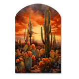 Copper Cactus In Nevada - Asymmetric Metal Wall Art