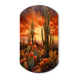 Copper Cactus In Nevada - Asymmetric Metal Wall Art