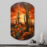 Copper Cactus In Nevada - Asymmetric Metal Wall Art