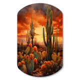 Copper Cactus In Nevada - Asymmetric Metal Wall Art