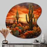 Copper Cactus In Nevada - Asymmetric Metal Wall Art