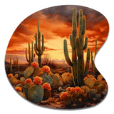 Copper Cactus In Nevada - Asymmetric Metal Wall Art