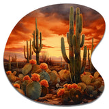 Copper Cactus In Nevada - Asymmetric Metal Wall Art