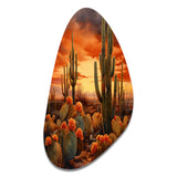 Copper Cactus In Nevada - Asymmetric Metal Wall Art