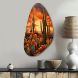 Copper Cactus In Nevada - Asymmetric Metal Wall Art