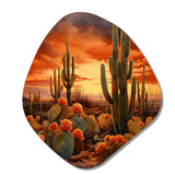 Copper Cactus In Nevada - Asymmetric Metal Wall Art