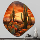 Copper Cactus In Nevada - Asymmetric Metal Wall Art