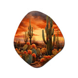 Copper Cactus In Nevada - Asymmetric Metal Wall Art