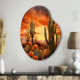 Copper Cactus In Nevada - Asymmetric Metal Wall Art