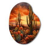 Copper Cactus In Nevada - Asymmetric Metal Wall Art