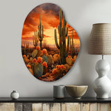 Copper Cactus In Nevada - Asymmetric Metal Wall Art