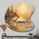 Camping Tent Outdoor Adventure II - Asymmetric Metal Wall Art