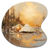 Camping Tent Outdoor Adventure II - Asymmetric Metal Wall Art