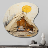 Camping Tent Outdoor Adventure IV - Asymmetric Metal Wall Art