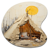 Camping Tent Outdoor Adventure IV - Asymmetric Metal Wall Art