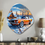 Muscle Car Charm In Winter I - Asymmetric Metal Wall Art