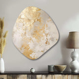 Fizzs Beige And Gold Fantasy - Asymmetric Metal Wall Art