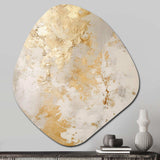 Fizzs Beige And Gold Fantasy - Asymmetric Metal Wall Art