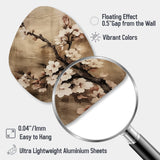 Cherry Blossoms Brown Dark Solitude I - Asymmetric Metal Wall Art