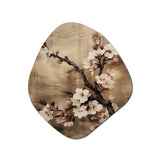 Cherry Blossoms Brown Dark Solitude I - Asymmetric Metal Wall Art